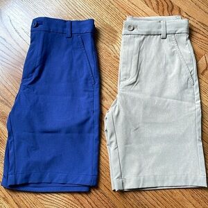 Lot of 2 Boys Vineyard Vines Performance Breaker Shorts, Sz 12, Dark Blue, Khaki
